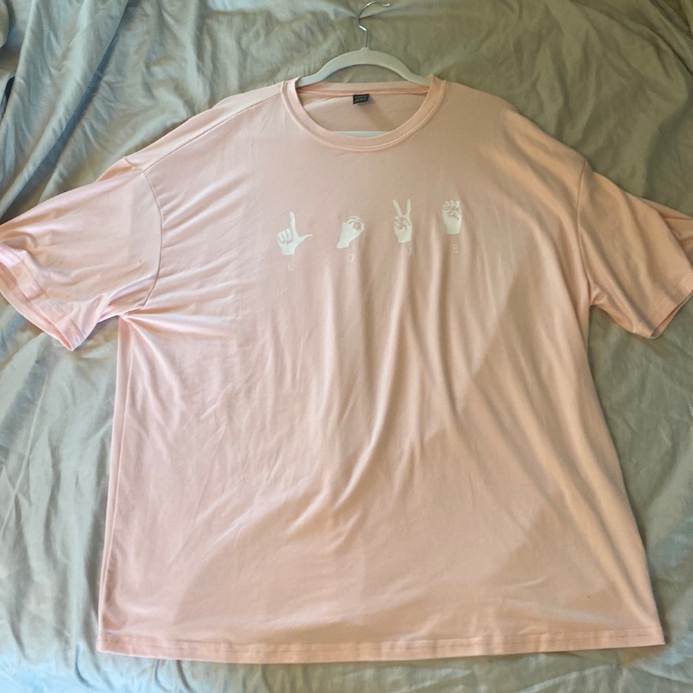 oversized pink t shirt